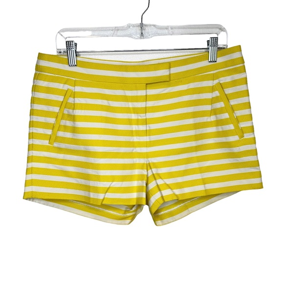 J Crew Shorts Womens Chinos Pockets Mid Rise Basket Weave Summer Beach Yellow 8 - Picture 2 of 10